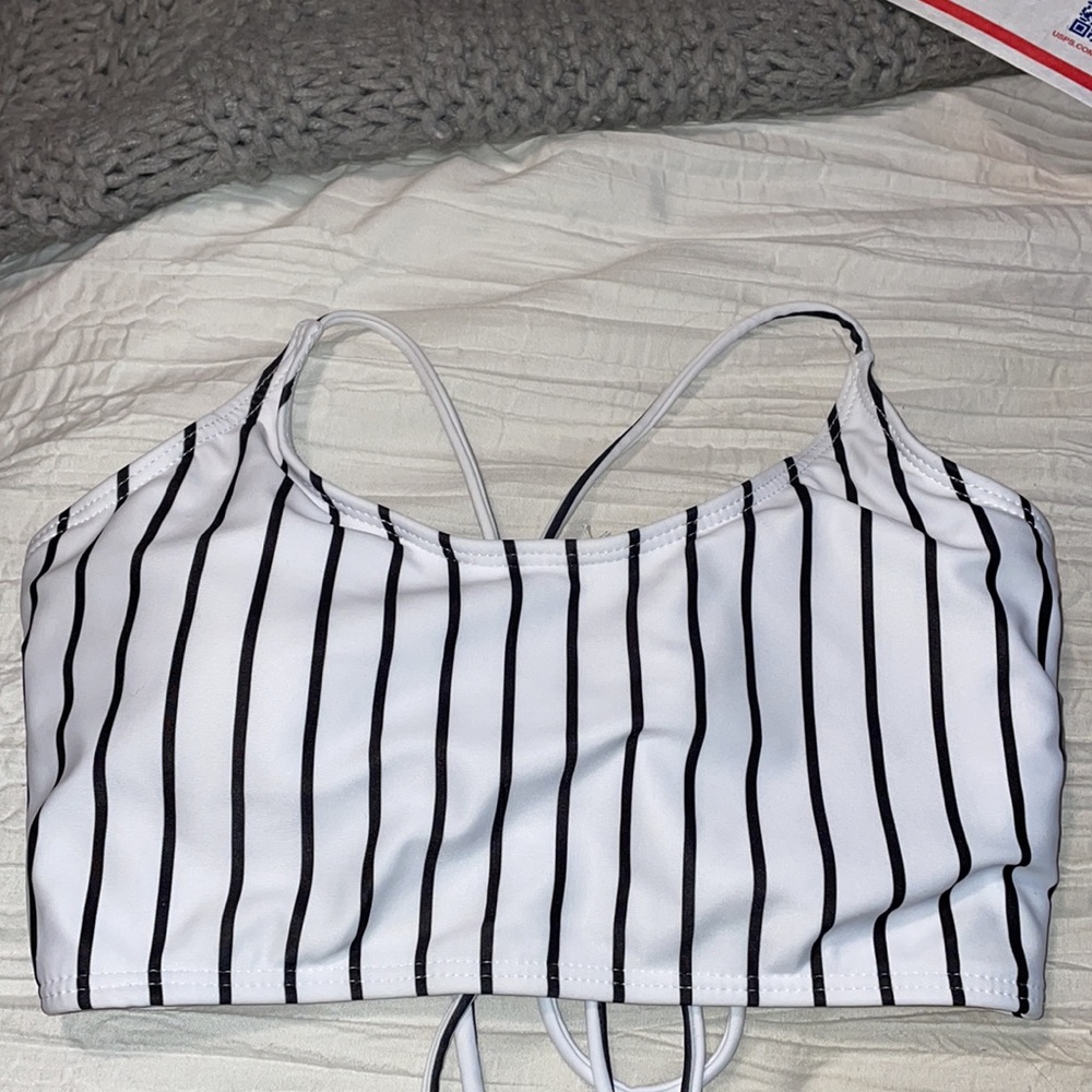 Striped bikini top